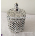 decorative silver crystal glass candles jars